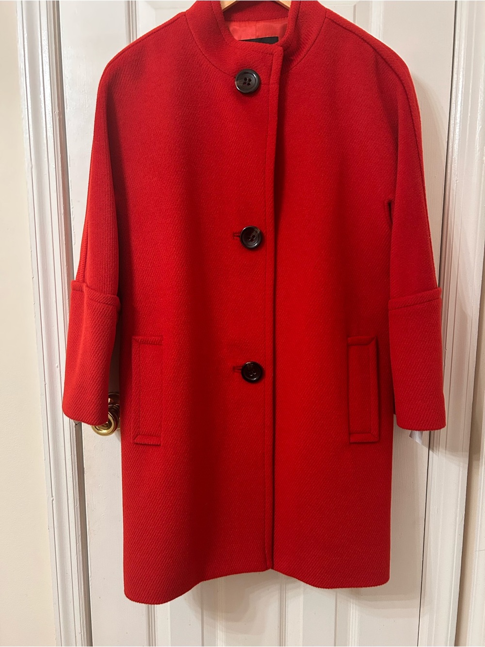 Talbots Red Women's Wool-Blend Coat - Classic Button Front Vintage-looking